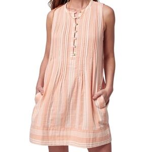 Faherty Isha Organic Cotton Dress Striped Sleeveless Casual‎ Pockets Size S